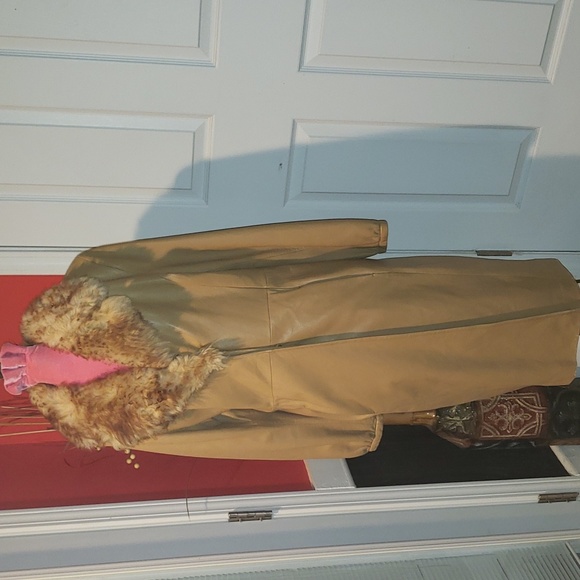 💘🖤💘 KENNETH COLE BLACK LABEL NY LEATHER SHEARLING LAMB TAN COAT JACKET - Picture 2 of 12